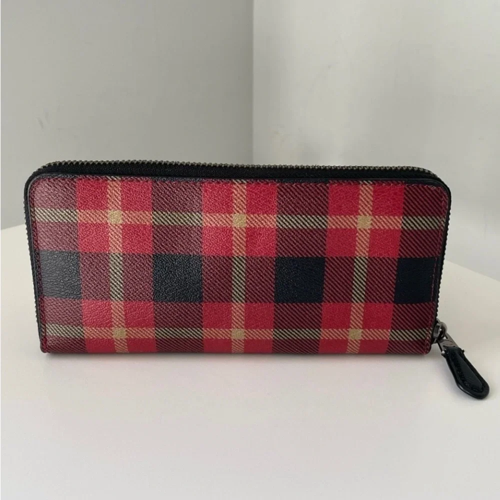 Coach Plaid Medium Zip Wallet